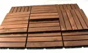 Acacia Wood Deck Tiles Interlocking Patio Pavers Waterproof Outdoor 10 Pack