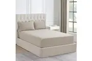 1500 Thread Count Cotton Blend Fitted Sheet & Pillowcase Set Sand - No Flat Sheet