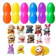 Prefilled Easter Eggs with Plush Toys,Stuffed Pre Filled Basket Stuffer Plushies - Stuffed Animal Plush Toys Basket Stuffer for Kids, Toddler, Boys, Girls, Children