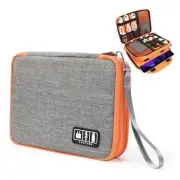 Electronic Organizer Travel Case Cord Organizer Travel Cable Large Grey
