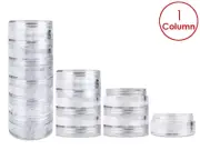 6 Pieces 10G/10ML Acrylic Stackable Clear Round Container Jar with Screw Cap