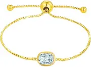 [MAX + STONE] 18K Gold Over Silver Gemstone Bracelets for Women | Hypoallergenic Birthstone Bracelet | Anti Tarnish Gold Plated Sterling Silver Bracelets for Women