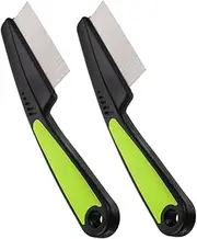 2pcs Stainless Steel Pet Grooming Comb Ergonomic Handle Dog Cat Dehairing Tool for Shedding Control and Health for Grooming Sessions