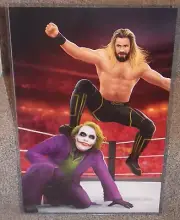 Seth Rollins vs The Joker Glossy Art Print 11 x 17 In Hard Plastic Sleeve