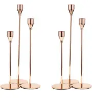 Candlestick Holders Set Of 6 Rose Gold
