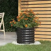 Raised Garden Bed, Elevated Planter Box Plant Container Powder-Coated Steel 40x40x36 cm Anthracite