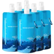 Squeezable Water Pouches Collapsible Bottles,for Water Filtration System,6-PACK