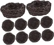 SUPVOX 10pcs Mini Resin Bird Nest with Eggs Realistic Decorative Ornaments for Home Decor Easter Decorations DIY Art Crafts Nature Inspired Miniatures