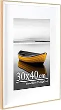 Baoee Oak white Two Tone Picture Frame 30×40cm with A4 Mount,photo frame with acrylic glass,Poster Frame, certificate frame,Wall Mountable
