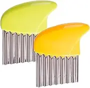 Crinkle-Cutter for Veggies-Salad-Chopper Knife 2Pcs Stainless-Steel-Blade Wavy