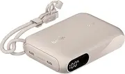 Belkin Portable Charger, Slim USB-C Power Bank 10,000mAh w/ 2 USB-C Ports, Digital Battery Display, 20W Charging for iPhone 16,15,Plus,Pro,Pro Max, Samsung Galaxy S25, S24, Pixel 9, iPad & More-Sand