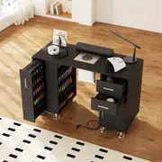 Advwin Manicure Table Nail Desk Electric Dust Collector Dust Bag Wrist Rest Drawers Cabinet Storage Black