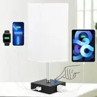 Touch Control Bedside Lamp - 3-Way Dimmable Table Lamps with 2 USB Port and O...
