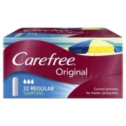 Carefree Original Regular Tampons 32 Pack FREE POSTAGE