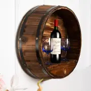 Whiskey Barrel Decor, Bourbon Whiskey Barrel Shelf, Wall Mount Wine Rack, Oak Ba
