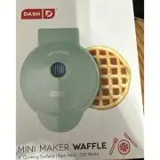 Dash Mini Waffle Maker 4” Cooking Surface Machine Color Aqua NEW