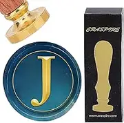 CRASPIRE Initial Alphabets J Wax Seal Stamps Letter Vintage Removable Brass Sealing Stamp Heads 25mm Copper with Wooden Handle for Wedding Christmas Envelopes Invitations Card DIY Craft Birthday Gift