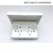 Double 15 Amp SLIM GPO Weather Proof Power Point Lid Outside IP 66 Neon Outdoor