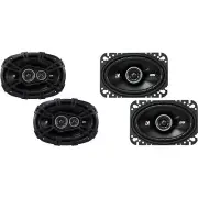 Kicker DSC6930 6x9-Inch (160x230mm) 3-Way Speakers w/ 43DSC4604 4x6" Coaxial ...