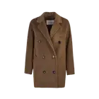 (W) Max Mara Rebus Wool Coat Tobacco