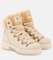 [Bogner] Bogner Shearling-trimmed leather ankle boots AU 9 white