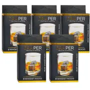 40Pcs Whiskey Stones Ice Melts Reusable Natural Marble Chilling Scotch Rocks Cubes