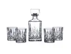 Royal Doulton Square Spirit Decanter Plus 4 Tumbler Glasses Crystal Set