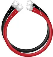 6 AWG Battery Cables Set with Terminals, 5/16-Inch Lugs (Positive and Negative) for Motorcycle, Automotive, Marine, Solar, ATV, RV, Mower, Oxygen-Free(60cm)