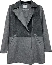 [Gsywaipei] Men's Zipper Wool Blend Coat Casual Business Winter Male Trench Coats Notched Collar Windproof Peacoat