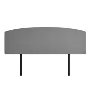 Linen Fabric King Bed Curved Headboard Bedhead - Night Ash