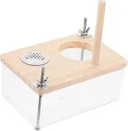 Spacious Transparent Parakeet Breeding Box Easy Assembly Wooden Bird House for Hatching and Breeding Budgerigars Enhanced Visibility Nesting Hut for Lovebirds and Cockatiels