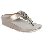 FitFlop Rumba Beaded Toe Post Sandal Pewter US 7.5 EUR 38.5 NIB