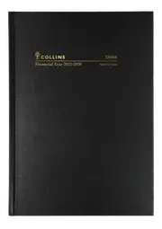 2025-2026 Financial Year Diary Collins A5 Week to View Black 38M4.P99
