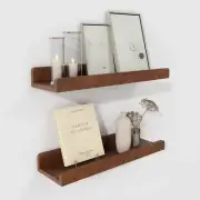 Floating Shelves for Wall | Picture Ledge Shelf Set of 2 | Solid Ash Wood Flo...