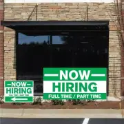 Now Hiring Full Time and Part Time Banner and Sign Set, 2x4 Banner, 18x24 Signs