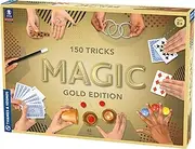 Thames & Kosmos Magic: Gold Edition | Playset with 150 Tricks | 96 Page Full Color Instruction Manual | 42 Props | Video Tutorials | Fun for Kids 8+