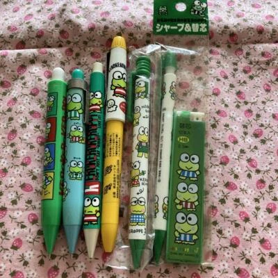 Sanrio Kerokerokeroppi Keroppi Mechanical pencil & Lead Set Bulk Lot Rare Japan