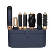 All in 1 Hair Styling Set - Hair Dryer, Straightener, Curling Iron & Hot Air Brush Combo 6 Pcs Set