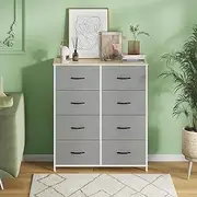 Ufurniture Chest of 8 Drawers Lowboy Clothes Storage Cabinet Organizer Fabric Tower Dresser Clothes Toys Storage Unit for Bedroom,Living Room,Office,Hallway,Entryway, Biege