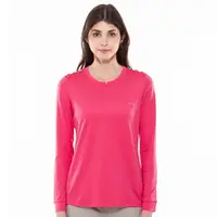 在飛比找樂天市場購物網優惠-【POLAR BEAR】女DS抗靜電彈性保暖缝扣T恤-桃紅-