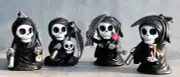 Ebros Time Waits for No Man Mini 4" Tall Chibi Grim Reapers Figurines Set of 4