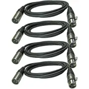 4 Lot 3 Ft foot XLR pin Male Plug To XLR Female Jack Microphone Cable Mic Mixer