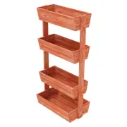 4 Tier Raised Garden Bed, Thicken Solid Wood Vertical Garden Elevated Planter Bo