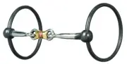 Weaver Leather Ring Snaffle Bit, Black Steel, 5