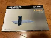 Floating Black Glass Wall Mounted Shelf Bracket Stand 1 Shelf 22 LBS Capacity