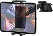 Car Dashboard Holder Tablet Mount, woleyi Strong Suction Cup Tablet Mount for Windsheild Dash with Flexible Arm for iPad Pro12.9 Air Mini, iPhone, Galaxy Tabs, Switch, More 4-13" Phones and Tablets