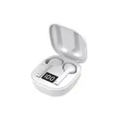 Wireless Bluetooth Digital Display Headset In-ear True Wireless Earbuds Touch Bluetooth 5.0 Binaural Call Headset-White