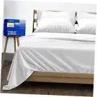 Pure Egyptian Queen Size Cotton Bed Sheets Set Queen - 6 PC Bright White