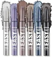 6 Colors Glitter Cream Eyeshadow Stick Set - Waterproof Eye Shadow Pencil, Colorful Makeup Pen Set, Long Lasting Starter Kit