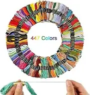 447 Colors Embroidery Threads Rainbow Color Embroidery Floss Cross Stitch Cotton Threads Embroidery Floss Line Knitting DIY Thread Crafts for Kids Adults Beginners